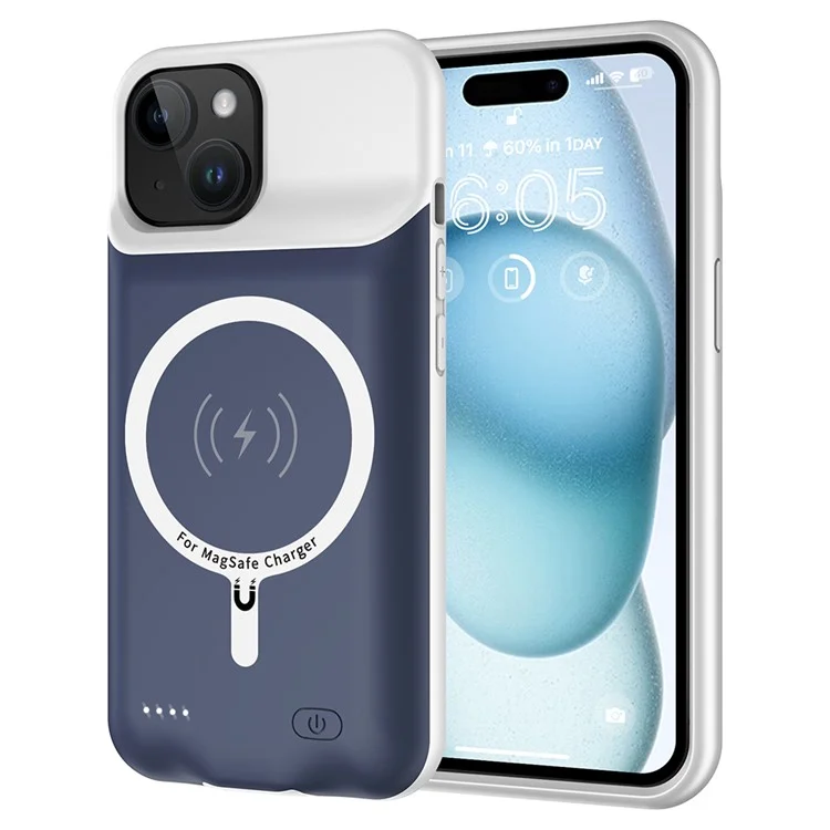 iPhone 15 Batteriskal Magsafe 7000mAh - Blå | 2353 | AlltMobil