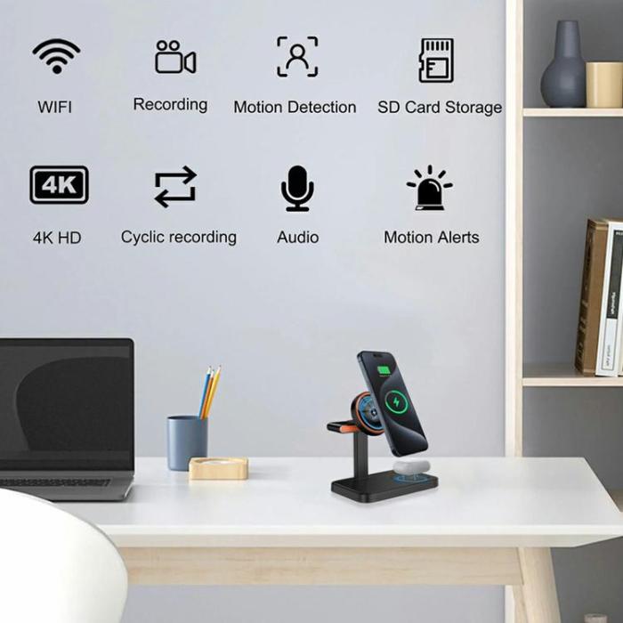 OEM - 3in1 Magnetisk Trådlös Laddare iPhone, Apple Watch, Airpods 15W