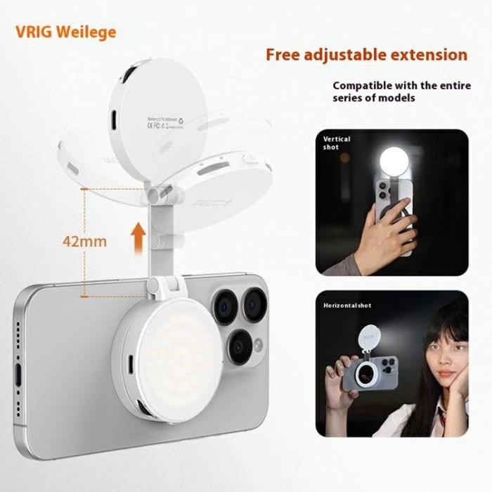 OEM - VRIG Magnetisk Ringlampa för Mobil Selfielampa med Spegel FD-04