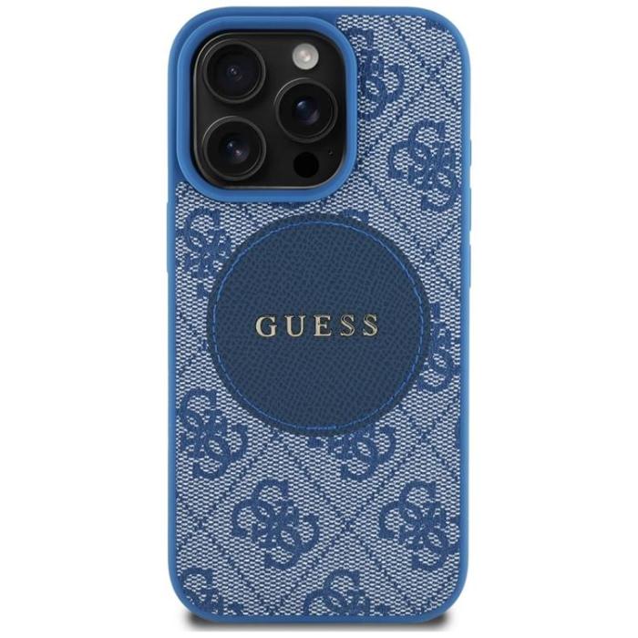 Guess - Guess iPhone 16 Pro Max Mobilskal MagSafe 4G Circle - Blå