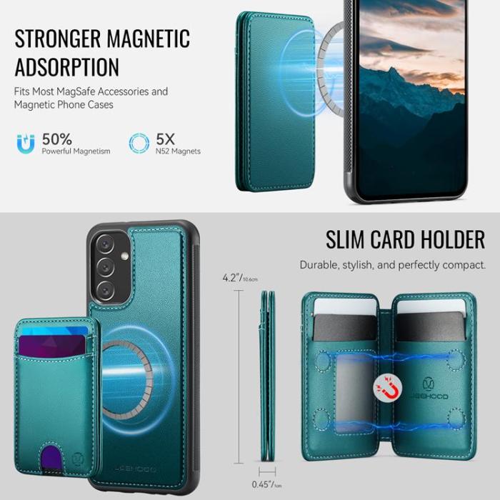 OEM - JEEHOOD Samsung Galaxy A34 5G Mobilskal KonstLäder - Blå