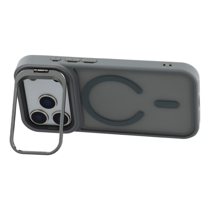 A-One Brand - iPhone 17 Pro Mobilskal MagSafe Lins Kickstand - Titangrå