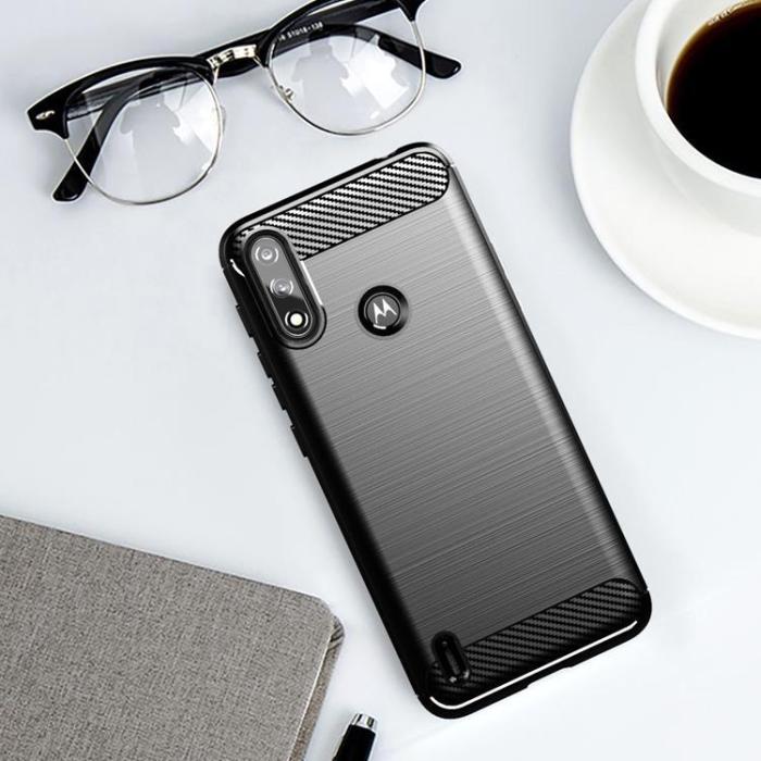 Ruhtel - Carbon Flexible Skal Motorola Moto E7i Power - Svart
