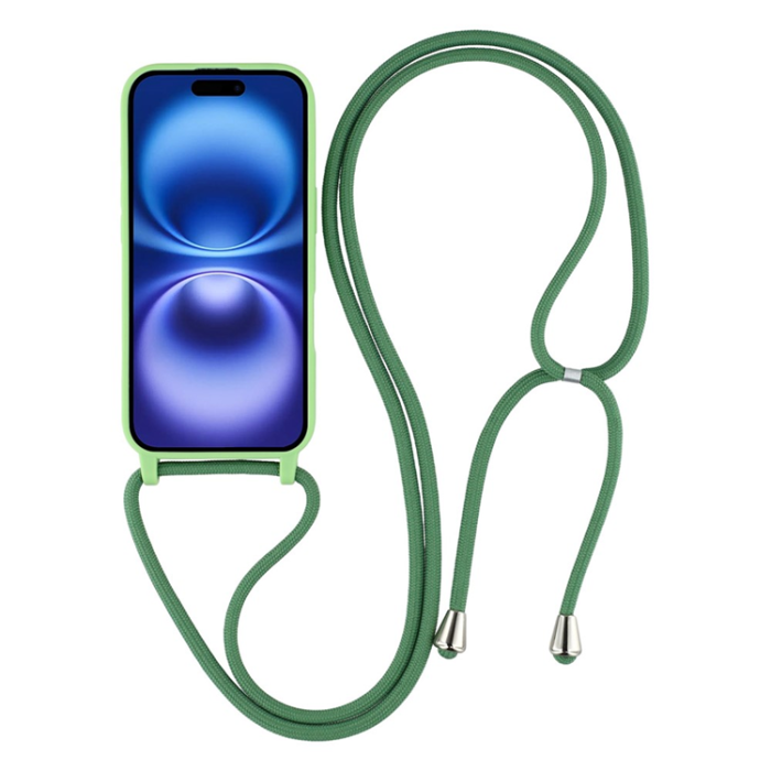 A-One Brand - iPhone 17 Mobilskal TPU Shockproof med Lanyard - Grön