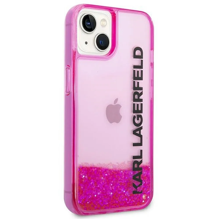 KARL LAGERFELD - Karl Lagerfeld iPhone 14 Plus Skal Liquid Glitter Logo - Rosa