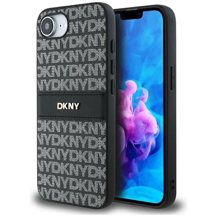 DKNY iPhone 16e Mobilskal Repeat Texture Tonal Stripe - Svart | 2353 | AlltMobil