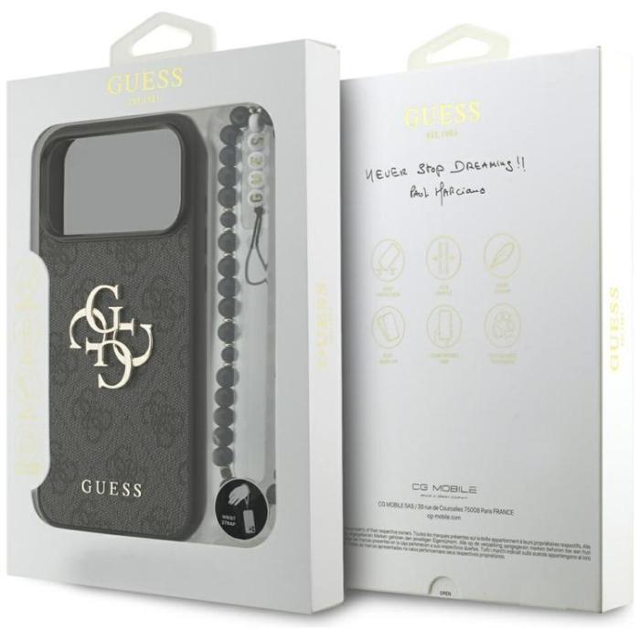 Guess - Guess iPhone 17 Pro Max Mobilskal 4G Strap 4G Classic Logo - Svart