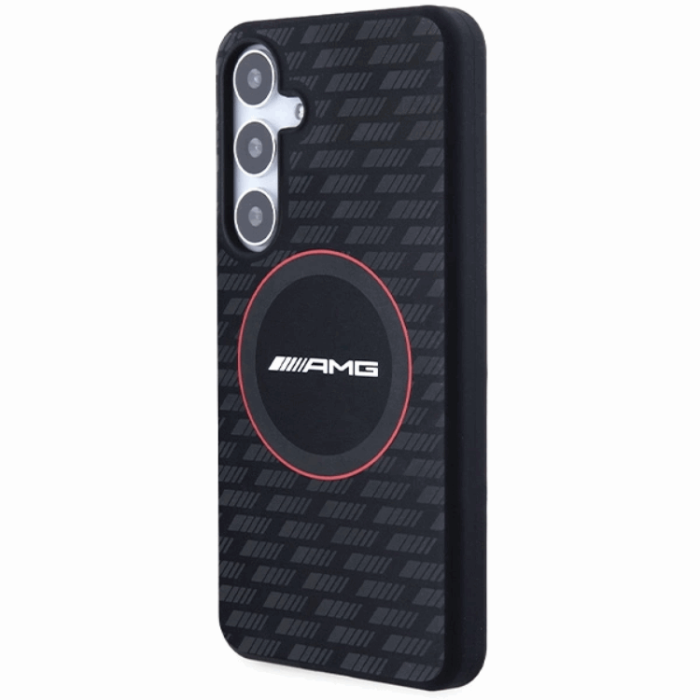 Mercedes - AMG Galaxy S24 Mobilskal MagSafe Silikon Carbon Patter - Svart