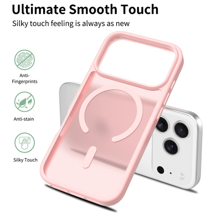 A-One Brand - iPhone 17 Pro Mobilskal MagSafe Acrylic Skin Touch - Rosa