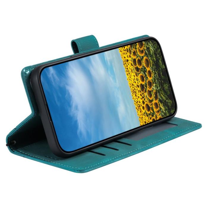 OEM - Samsung Galaxy S26 Plånboksfodral Imprinted Totem Konstläder - Mintgrön