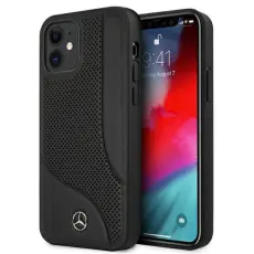 Mercedes - Mercedes iPhone 12 Mini Skal L&auml;der - Svart