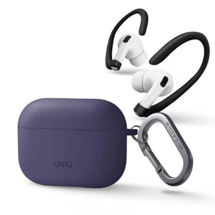 UNIQ - UNIQ AirPods Pro 2 Skal Nexo Silikon med Ear Hooks - Fig Lila