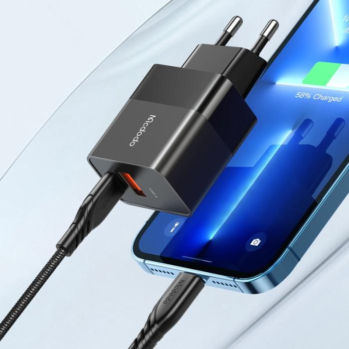 OEM - MCDODO MDD Hydrogen Series Snabbladdare 20W USB-A + Type-C - Svart