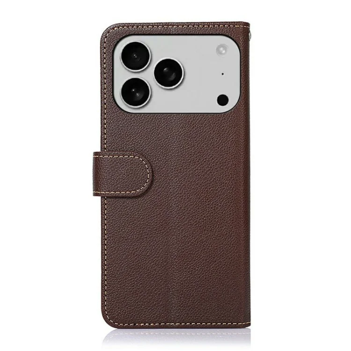 KHAZNEH - KHAZNEH iPhone 17 Pro Max Plånboksfodral RFID Blocking - Brun