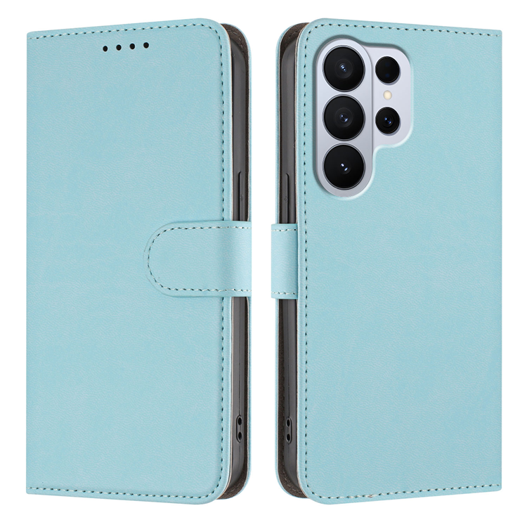 Galaxy S26 Ultra Plånboksfodral Solid Color Konstläder - Blå | 2353 | AlltMobil