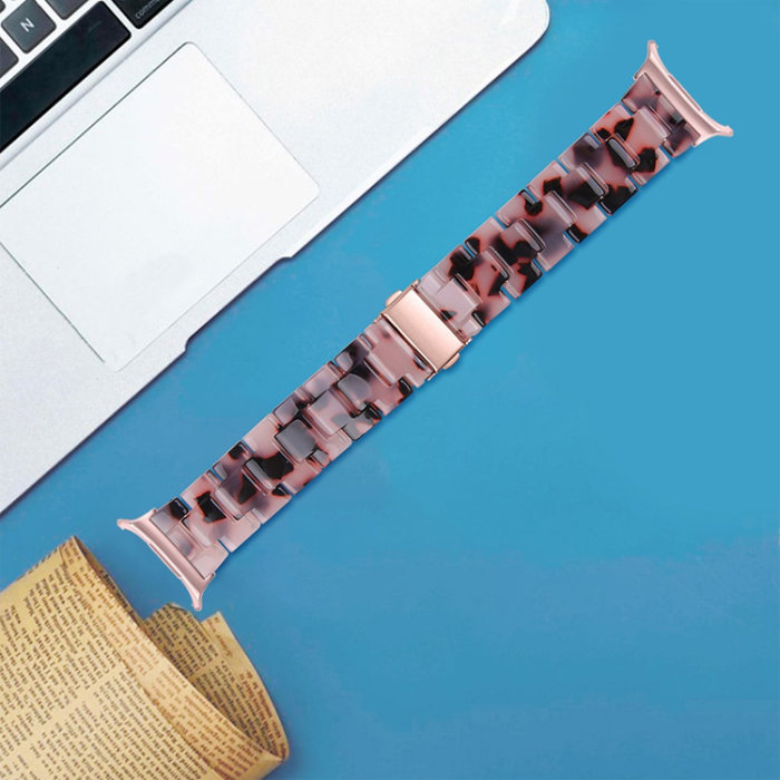 A-One Brand - Galaxy Watch 8/8 Classic (40/44/46mm) Armband Vattentät Acrylic - Rosa/Svart