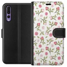 Gustaf - Pl&aring;nboksfodral till Huawei P20 Pro med Blommigt