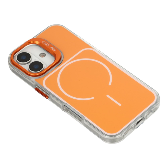 A-One Brand - iPhone 17 Mobilskal MagSafe med Matchande Handrem Lens Kickstand - Orange