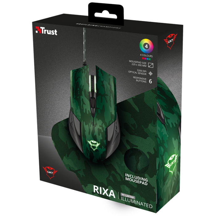 UTGATT1 - TRUST GXT 781 Rixa Camo Mouse & Pad