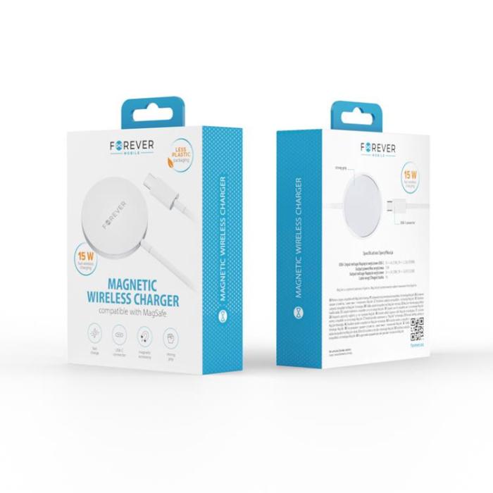 Forever - Forever Magnetisk MagSafe Trådlös Laddare 15W - Grå