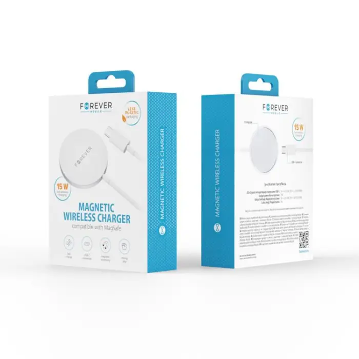 Forever - Forever Magnetisk MagSafe Trådlös Laddare 15W - Grå