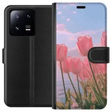 Gustaf - Pl&aring;nboksfodral till Xiaomi 13 Pro med Rosa Tulpaner