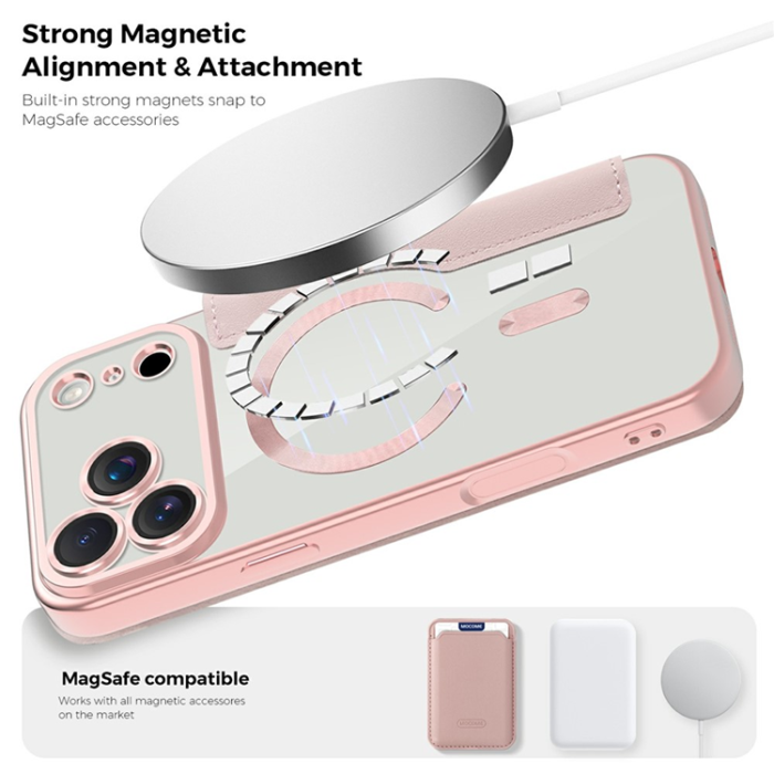 A-One Brand - iPhone 17 Pro Max Plånboksfodral MagSafe RFID - Rosa