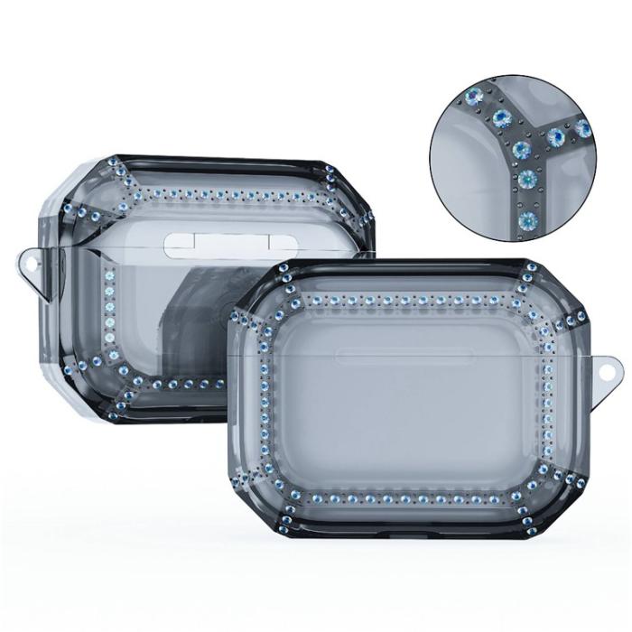 A-One Brand - Airpods Pro 2 Skal Rhinestone Shockproof - Svart
