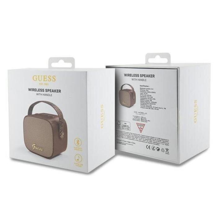 Guess - Guess Bluetooth Högtalare Mini Läder Script Logo - Brun