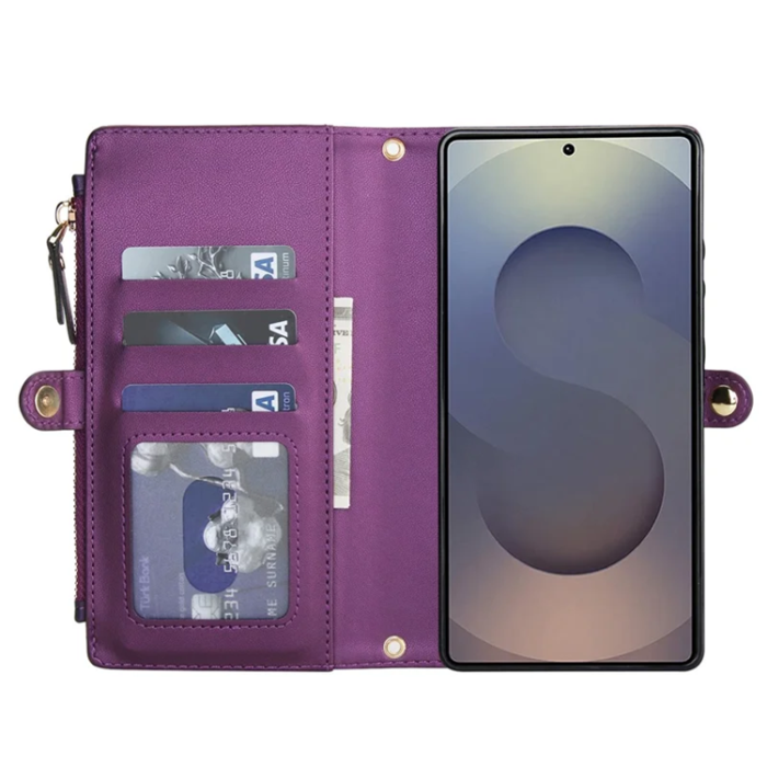A-One Brand - Galaxy S25 Ultra Plånboksfodral MagSafe Detachable - Lila