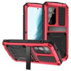 R-JUST - R-JUST Mobilskal till Galaxy S25+ PC + Silikon + Metall Kickstand R&ouml;d