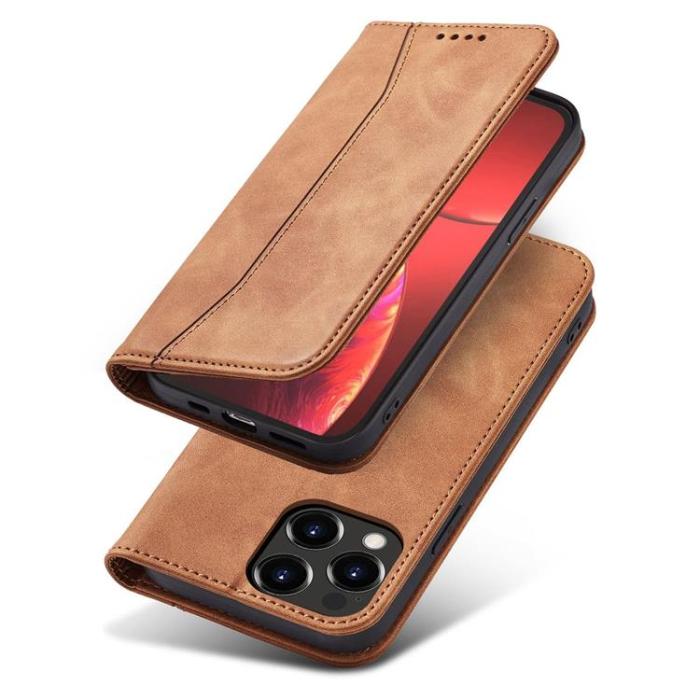 OEM - iPhone 13 Pro Plånboksfodral Magnet Fancy - Brun