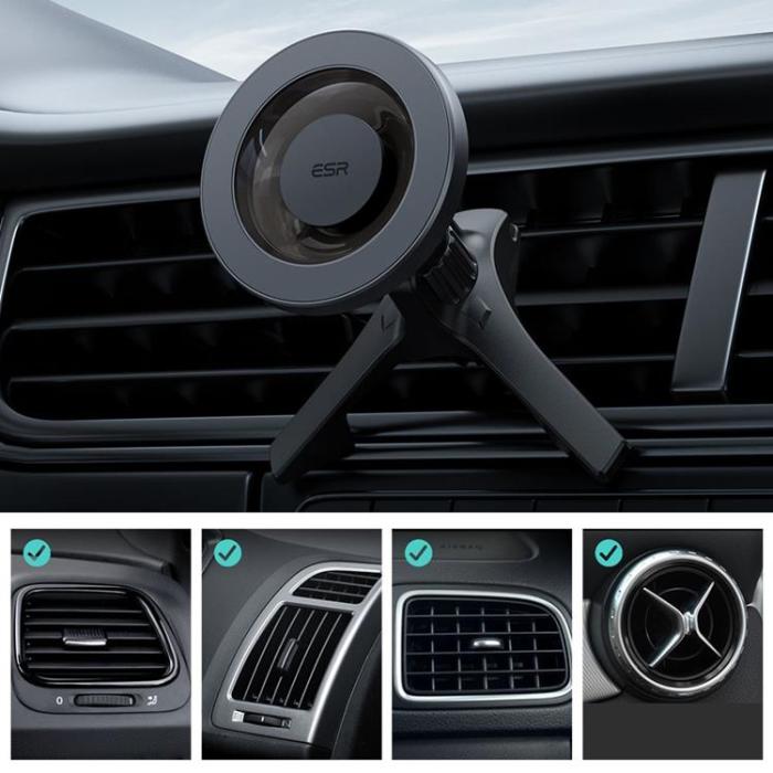 ESR - ESR Halolock Magnetisk Vent Bilhållare Magsafe - Svart