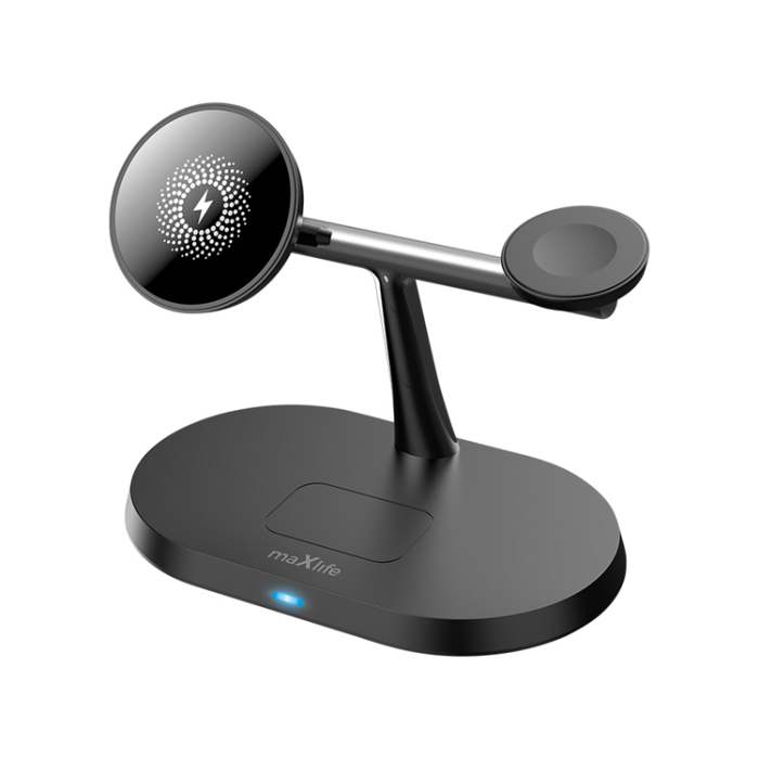 Maxlife - Maxlife 3-in-1 Trådlös Laddare Magsafe iPhone, Apple Watch, AirPods - Svart