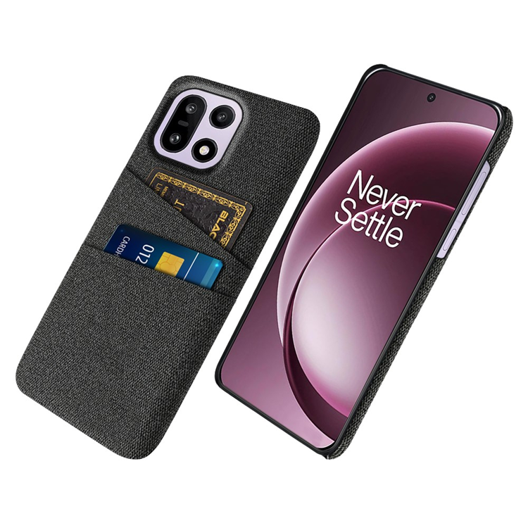 OnePlus 15 5G Mobilskal Korthållare Cloth + Hard PC (Svart) | 2353 | AlltMobil