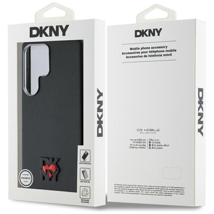 DKNY - DKNY Galaxy S25 Ultra Mobilskal Läder Heart of NY - Svart