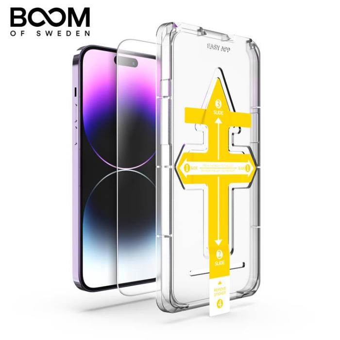 Boom of Sweden - LIVSTIDSGARANTI - BOOM iPhone 14 Pro Härdat Glas Skärmskydd Clear - 2 Pack