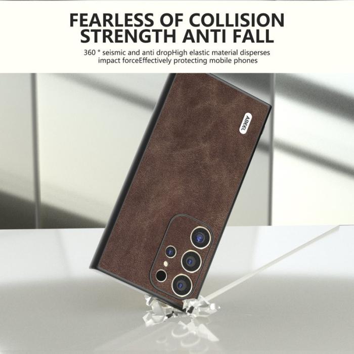 ABEEL - ABEEL Mobilskal till Samsung Galaxy S24 Ultra Slim Fit PU Läder Brun