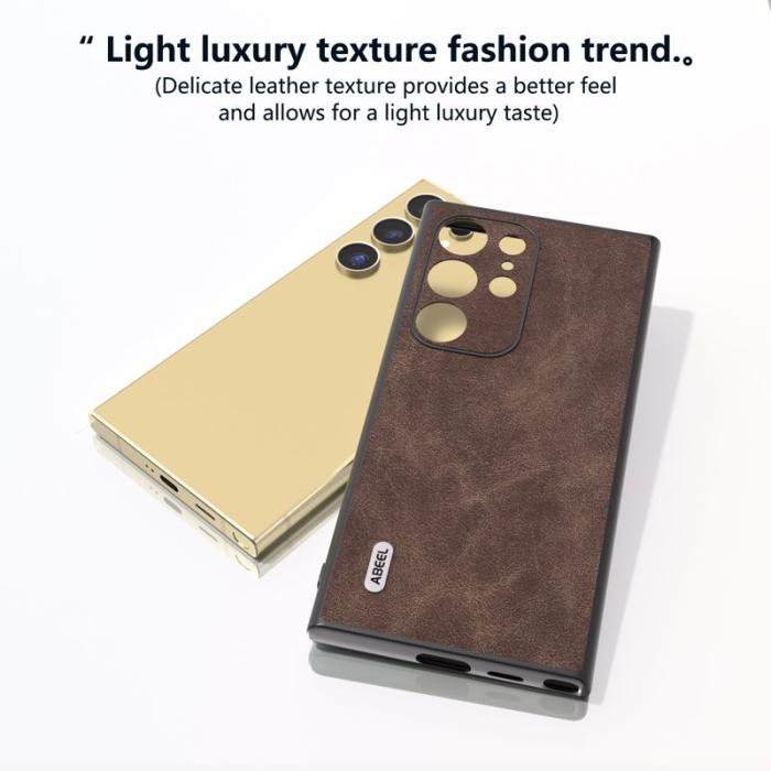 ABEEL - ABEEL Mobilskal till Samsung Galaxy S24 Ultra Slim Fit PU Läder Brun