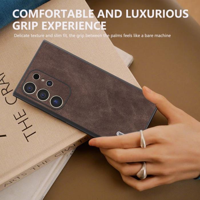 ABEEL - ABEEL Mobilskal till Samsung Galaxy S24 Ultra Slim Fit PU Läder Brun
