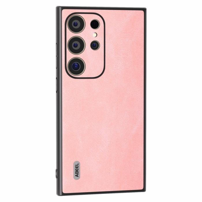 ABEEL - ABEEL Mobilskal till Samsung Galaxy S24 Ultra Slim Fit PU Läder - Rosa