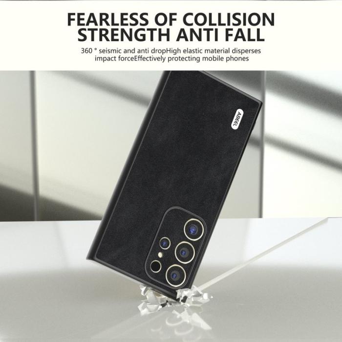 ABEEL - ABEEL Mobilskal till Samsung Galaxy S24 Ultra Slim Fit PU Läder Svart