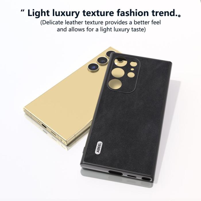 ABEEL - ABEEL Mobilskal till Samsung Galaxy S24 Ultra Slim Fit PU Läder Svart
