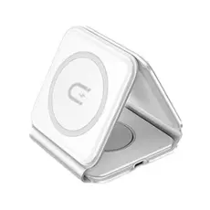 Dudao - Dudao 3-in-1 Tr&aring;dl&ouml;s Laddare Induktionsladdare 15W - Vit