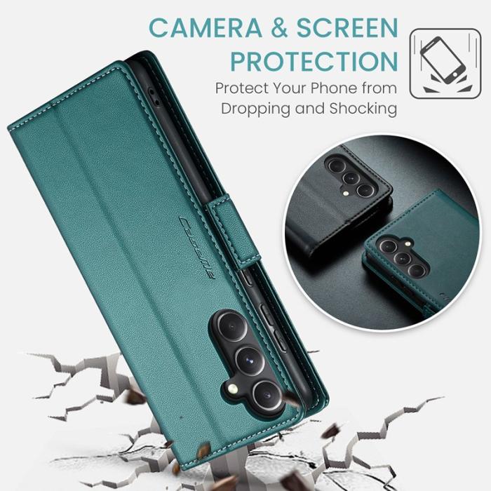 Caseme - CASEME Plånboksfodral Konstläder för Samsung Galaxy S23 FE - Grön