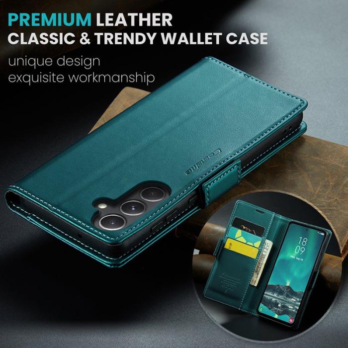 Caseme - CASEME Plånboksfodral Konstläder för Samsung Galaxy S23 FE - Grön