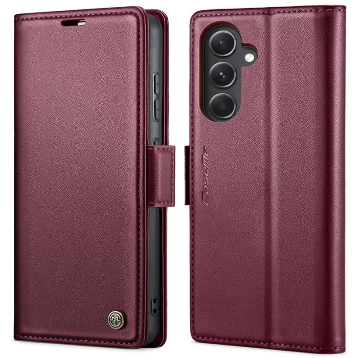 Caseme - CASEME Plånboksfodral Konstläder för Samsung Galaxy S23 FE - Röd