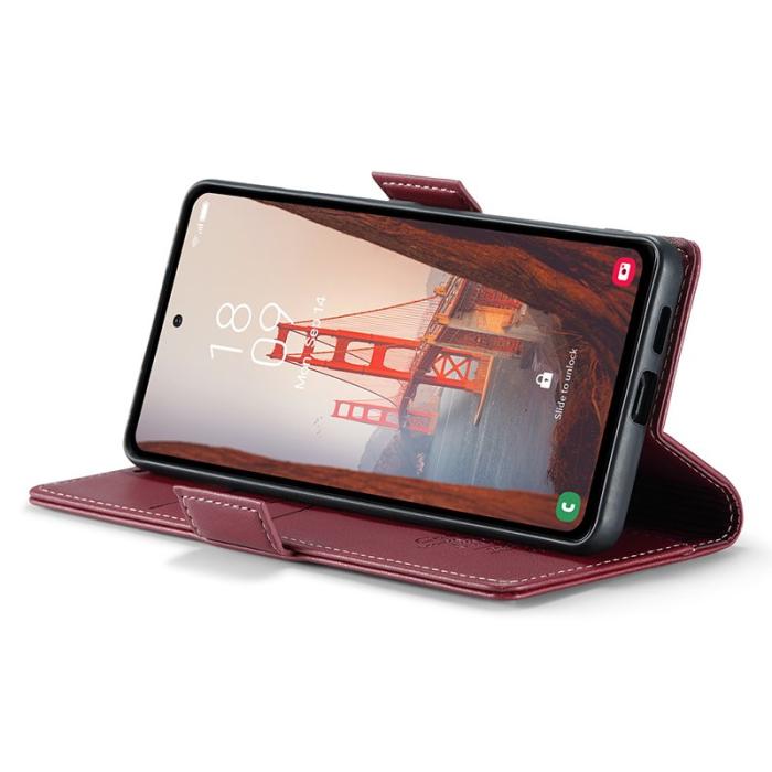Caseme - CASEME Plånboksfodral Konstläder för Samsung Galaxy S23 FE - Röd