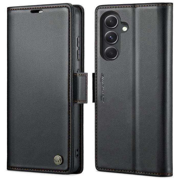 Caseme - CASEME Plånboksfodral Konstläder för Samsung Galaxy S23 FE - Svart