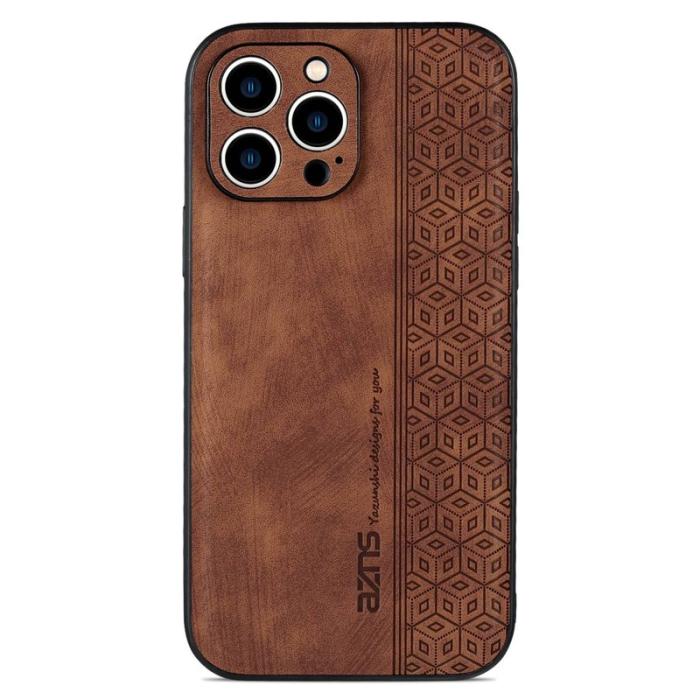 AZNS - AZNS iPhone 13 Pro Fodral KonstLäder - Drop-säker - Brun